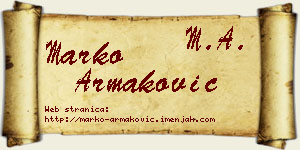 Marko Armaković vizit kartica